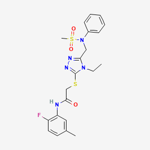 2-[(4-ethyl-5-{[(methylsulfonyl)(phenyl)amino]methyl}-4H-1,2,4-triazol-3-yl)sulfanyl]-N-(2-fluoro-5-methylphenyl)acetamide