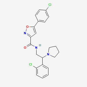 5-(4-chlorophenyl)-N-[2-(2-chlorophenyl)-2-(pyrrolidin-1-yl)ethyl]-1,2-oxazole-3-carboxamide