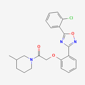 molecular formula C22H22ClN3O3 B11310532 2-{2-[5-(2-Chlorophenyl)-1,2,4-oxadiazol-3-yl]phenoxy}-1-(3-methylpiperidin-1-yl)ethanone 