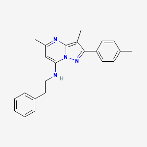 molecular formula C23H24N4 B11310549 3,5-dimethyl-2-(4-methylphenyl)-N-(2-phenylethyl)pyrazolo[1,5-a]pyrimidin-7-amine 