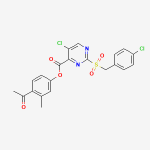 4-Acetyl-3-methylphenyl 5-chloro-2-[(4-chlorobenzyl)sulfonyl]pyrimidine-4-carboxylate