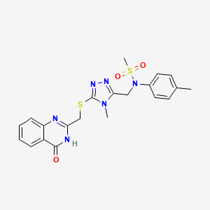 N-[(4-methyl-5-{[(4-oxo-3,4-dihydroquinazolin-2-yl)methyl]sulfanyl}-4H-1,2,4-triazol-3-yl)methyl]-N-(4-methylphenyl)methanesulfonamide