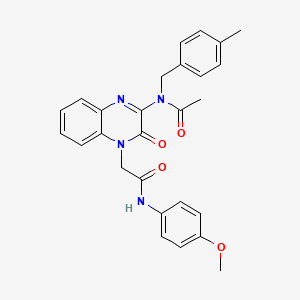 N-(4-{2-[(4-methoxyphenyl)amino]-2-oxoethyl}-3-oxo-3,4-dihydroquinoxalin-2-yl)-N-(4-methylbenzyl)acetamide