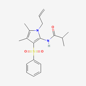 molecular formula C19H24N2O3S B11310581 N-[4,5-dimethyl-3-(phenylsulfonyl)-1-(prop-2-en-1-yl)-1H-pyrrol-2-yl]-2-methylpropanamide 