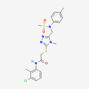 molecular formula C21H24ClN5O3S2 B11310590 N-(3-chloro-2-methylphenyl)-2-[(4-methyl-5-{[(4-methylphenyl)(methylsulfonyl)amino]methyl}-4H-1,2,4-triazol-3-yl)sulfanyl]acetamide 