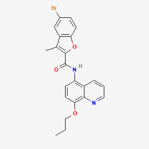 molecular formula C22H19BrN2O3 B11310610 5-bromo-3-methyl-N-(8-propoxyquinolin-5-yl)-1-benzofuran-2-carboxamide 