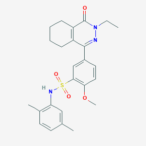 molecular formula C25H29N3O4S B11310638 N-(2,5-dimethylphenyl)-5-(3-ethyl-4-oxo-3,4,5,6,7,8-hexahydrophthalazin-1-yl)-2-methoxybenzenesulfonamide 