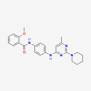 molecular formula C24H27N5O2 B11310644 2-Methoxy-N-(4-{[6-methyl-2-(piperidin-1-YL)pyrimidin-4-YL]amino}phenyl)benzamide 