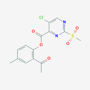 2-Acetyl-4-methylphenyl 5-chloro-2-(methylsulfonyl)pyrimidine-4-carboxylate