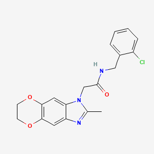 N-(2-chlorobenzyl)-2-(2-methyl-6,7-dihydro-1H-[1,4]dioxino[2,3-f]benzimidazol-1-yl)acetamide