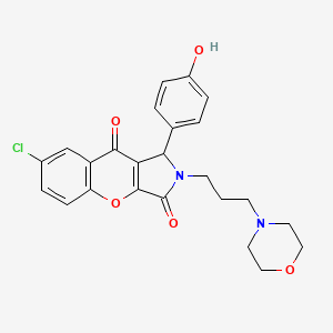 molecular formula C24H23ClN2O5 B11310670 7-Chloro-1-(4-hydroxyphenyl)-2-[3-(morpholin-4-yl)propyl]-1,2-dihydrochromeno[2,3-c]pyrrole-3,9-dione 