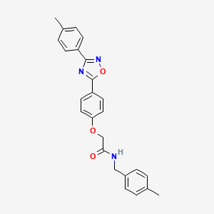 molecular formula C25H23N3O3 B11310671 N-(4-methylbenzyl)-2-{4-[3-(4-methylphenyl)-1,2,4-oxadiazol-5-yl]phenoxy}acetamide 