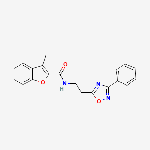 molecular formula C20H17N3O3 B11310684 3-methyl-N-[2-(3-phenyl-1,2,4-oxadiazol-5-yl)ethyl]-1-benzofuran-2-carboxamide 