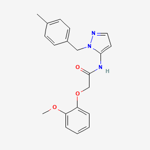 molecular formula C20H21N3O3 B11310688 2-(2-methoxyphenoxy)-N-[1-(4-methylbenzyl)-1H-pyrazol-5-yl]acetamide 