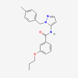 molecular formula C21H23N3O2 B11310692 N-[1-(4-methylbenzyl)-1H-pyrazol-5-yl]-3-propoxybenzamide 