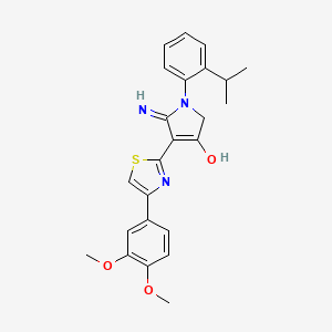 5-amino-4-[4-(3,4-dimethoxyphenyl)-1,3-thiazol-2-yl]-1-(2-isopropylphenyl)-1,2-dihydro-3H-pyrrol-3-one