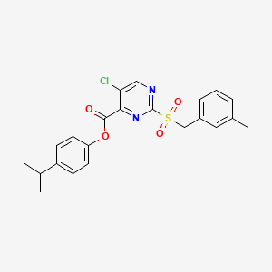 4-(Propan-2-yl)phenyl 5-chloro-2-[(3-methylbenzyl)sulfonyl]pyrimidine-4-carboxylate