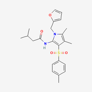 N-{1-(furan-2-ylmethyl)-4,5-dimethyl-3-[(4-methylphenyl)sulfonyl]-1H-pyrrol-2-yl}-3-methylbutanamide