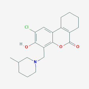 molecular formula C20H24ClNO3 B11310740 2-chloro-3-hydroxy-4-[(3-methyl-1-piperidinyl)methyl]-7,8,9,10-tetrahydro-6H-benzo[c]chromen-6-one 