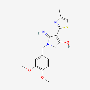 molecular formula C17H19N3O3S B11310761 5-amino-1-(3,4-dimethoxybenzyl)-4-(4-methyl-1,3-thiazol-2-yl)-1,2-dihydro-3H-pyrrol-3-one 