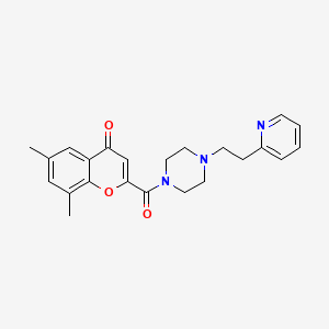 6,8-dimethyl-2-({4-[2-(pyridin-2-yl)ethyl]piperazin-1-yl}carbonyl)-4H-chromen-4-one