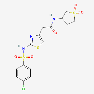 2-[(2Z)-2-{[(4-chlorophenyl)sulfonyl]imino}-2,3-dihydro-1,3-thiazol-4-yl]-N-(1,1-dioxidotetrahydrothiophen-3-yl)acetamide