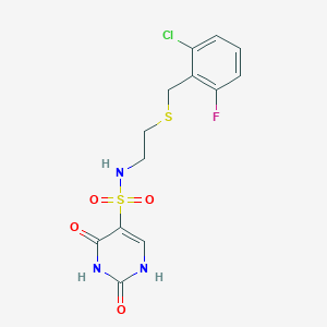 molecular formula C13H13ClFN3O4S2 B11310790 N-{2-[(2-chloro-6-fluorobenzyl)sulfanyl]ethyl}-2-hydroxy-6-oxo-1,6-dihydropyrimidine-5-sulfonamide 