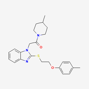 2-(2-{[2-(4-methylphenoxy)ethyl]sulfanyl}-1H-benzimidazol-1-yl)-1-(4-methylpiperidin-1-yl)ethanone