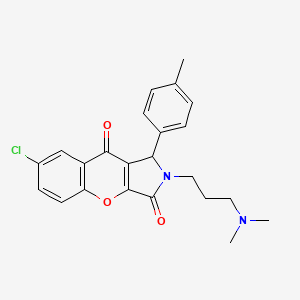 molecular formula C23H23ClN2O3 B11310802 7-Chloro-2-[3-(dimethylamino)propyl]-1-(4-methylphenyl)-1,2-dihydrochromeno[2,3-c]pyrrole-3,9-dione 