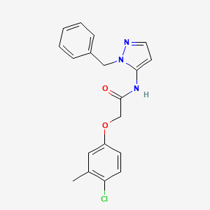 molecular formula C19H18ClN3O2 B11310852 N-(1-benzyl-1H-pyrazol-5-yl)-2-(4-chloro-3-methylphenoxy)acetamide 