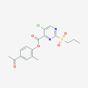 4-Acetyl-2-methylphenyl 5-chloro-2-(propylsulfonyl)pyrimidine-4-carboxylate