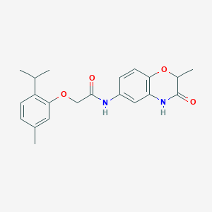 N-(2-methyl-3-oxo-3,4-dihydro-2H-1,4-benzoxazin-6-yl)-2-[5-methyl-2-(propan-2-yl)phenoxy]acetamide