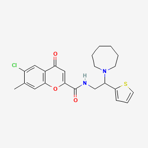 N-[2-(azepan-1-yl)-2-(thiophen-2-yl)ethyl]-6-chloro-7-methyl-4-oxo-4H-chromene-2-carboxamide