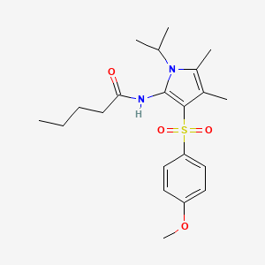 molecular formula C21H30N2O4S B11310893 N-{3-[(4-methoxyphenyl)sulfonyl]-4,5-dimethyl-1-(propan-2-yl)-1H-pyrrol-2-yl}pentanamide 