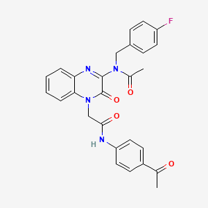 N-(4-{2-[(4-acetylphenyl)amino]-2-oxoethyl}-3-oxo-3,4-dihydroquinoxalin-2-yl)-N-(4-fluorobenzyl)acetamide