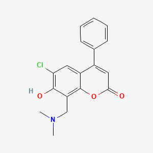 molecular formula C18H16ClNO3 B11310909 6-chloro-8-[(dimethylamino)methyl]-7-hydroxy-4-phenyl-2H-chromen-2-one 