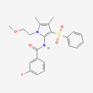 3-fluoro-N-[1-(2-methoxyethyl)-4,5-dimethyl-3-(phenylsulfonyl)-1H-pyrrol-2-yl]benzamide