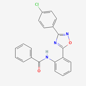 molecular formula C21H14ClN3O2 B11310923 N-{2-[3-(4-chlorophenyl)-1,2,4-oxadiazol-5-yl]phenyl}benzamide 