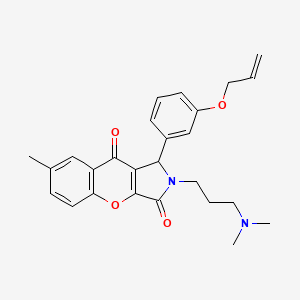 molecular formula C26H28N2O4 B11310946 2-[3-(Dimethylamino)propyl]-7-methyl-1-[3-(prop-2-en-1-yloxy)phenyl]-1,2-dihydrochromeno[2,3-c]pyrrole-3,9-dione 