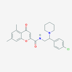 N-[2-(4-chlorophenyl)-2-(piperidin-1-yl)ethyl]-5,7-dimethyl-4-oxo-4H-chromene-2-carboxamide