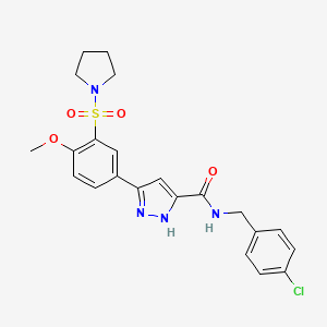 N-(4-chlorobenzyl)-5-[4-methoxy-3-(pyrrolidin-1-ylsulfonyl)phenyl]-1H-pyrazole-3-carboxamide