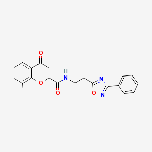 8-methyl-4-oxo-N-[2-(3-phenyl-1,2,4-oxadiazol-5-yl)ethyl]-4H-chromene-2-carboxamide