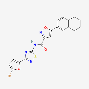 N-[3-(5-bromofuran-2-yl)-1,2,4-thiadiazol-5-yl]-5-(5,6,7,8-tetrahydronaphthalen-2-yl)-1,2-oxazole-3-carboxamide