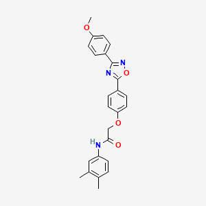 molecular formula C25H23N3O4 B11311058 N-(3,4-dimethylphenyl)-2-{4-[3-(4-methoxyphenyl)-1,2,4-oxadiazol-5-yl]phenoxy}acetamide 