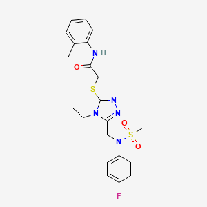 2-[(4-ethyl-5-{[(4-fluorophenyl)(methylsulfonyl)amino]methyl}-4H-1,2,4-triazol-3-yl)sulfanyl]-N-(2-methylphenyl)acetamide