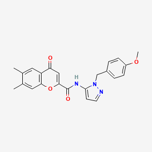 N-[1-(4-methoxybenzyl)-1H-pyrazol-5-yl]-6,7-dimethyl-4-oxo-4H-chromene-2-carboxamide