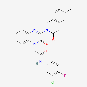 N-(4-{2-[(3-chloro-4-fluorophenyl)amino]-2-oxoethyl}-3-oxo-3,4-dihydroquinoxalin-2-yl)-N-(4-methylbenzyl)acetamide