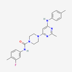 N-(3-fluoro-4-methylphenyl)-4-{2-methyl-6-[(4-methylphenyl)amino]pyrimidin-4-yl}piperazine-1-carboxamide