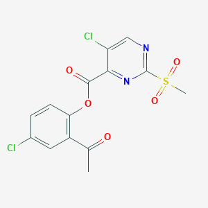 2-Acetyl-4-chlorophenyl 5-chloro-2-(methylsulfonyl)pyrimidine-4-carboxylate