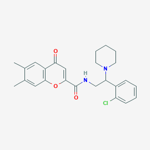 N-[2-(2-chlorophenyl)-2-(piperidin-1-yl)ethyl]-6,7-dimethyl-4-oxo-4H-chromene-2-carboxamide